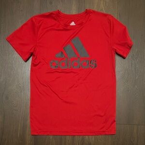 Adidas Kids Red Tee with Black Logo